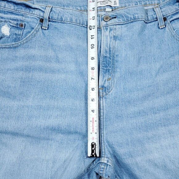 Abercrombie 22 Short 90s Straight Ultra High Rise Curve Love Jeans Blue Size 36 - Picture 9 of 11